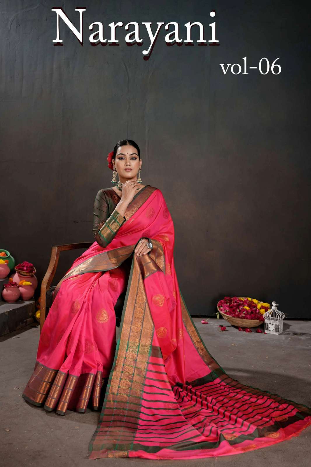 Shri Balaji Emporium NARAYANI VOL 06 6001 TO 6006 Soft Banarasi Chit Pallu Saree