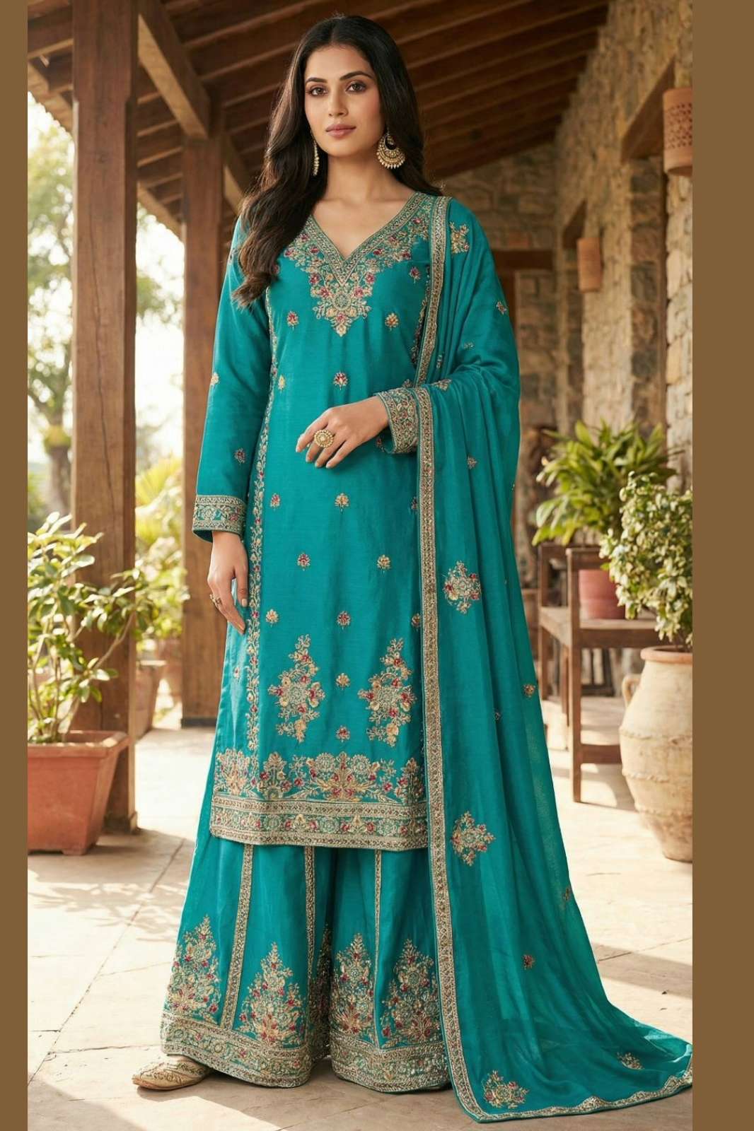SHRI BALAJI EMPORIUM PREMIUM CHINNON SILK SALWAR SUIT