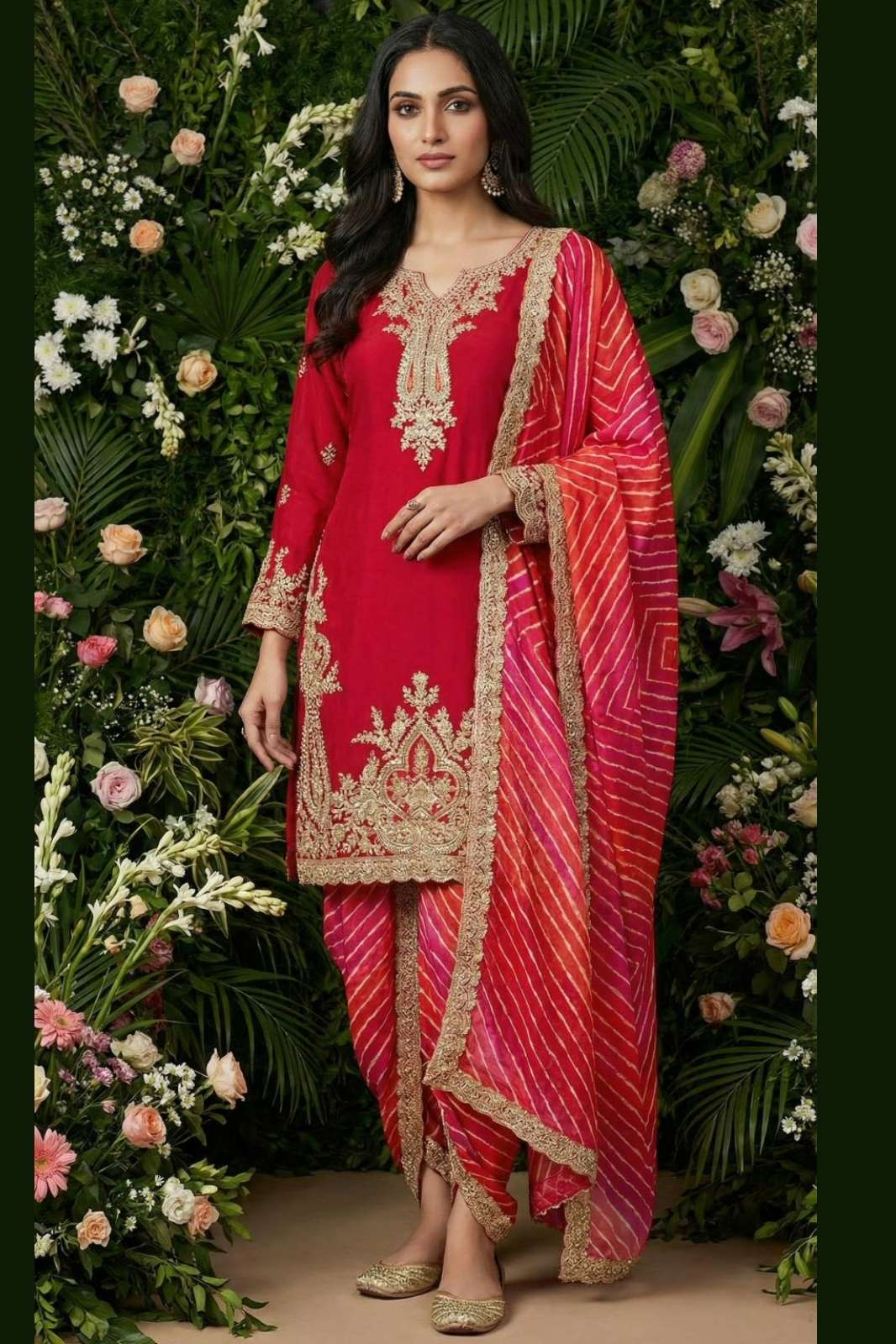 Shri Balaji Emporium PUNJABI KUDI Heavy Premium Chinon Suit