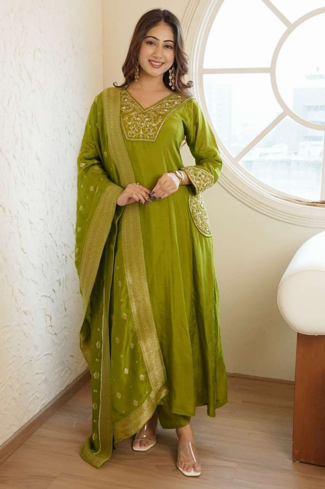 Shri Balaji Emporium RF 18853 Ready to Wear Pure Cotton Embroidered Suit