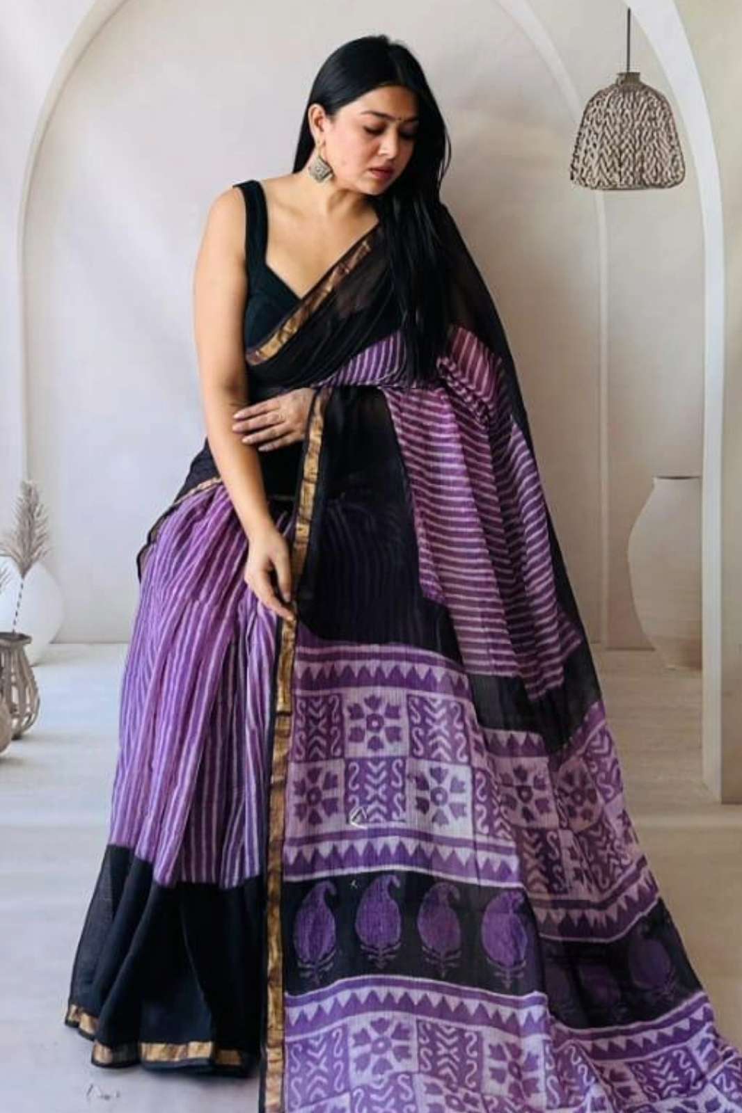 Shri Balaji Emporium RF 19320 Hand Block Printed Kota Doriya Sarees