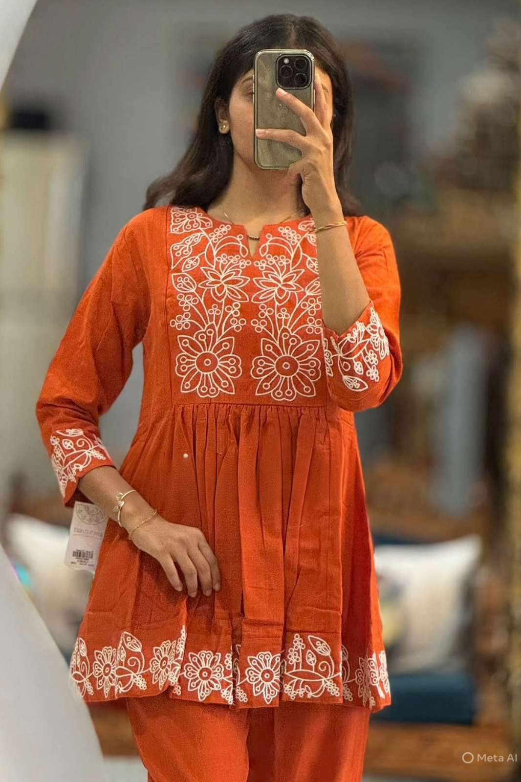 Shri Balaji Emporium RF 19438 Ready to Wear Pure Cotton Embroidered Co ord set