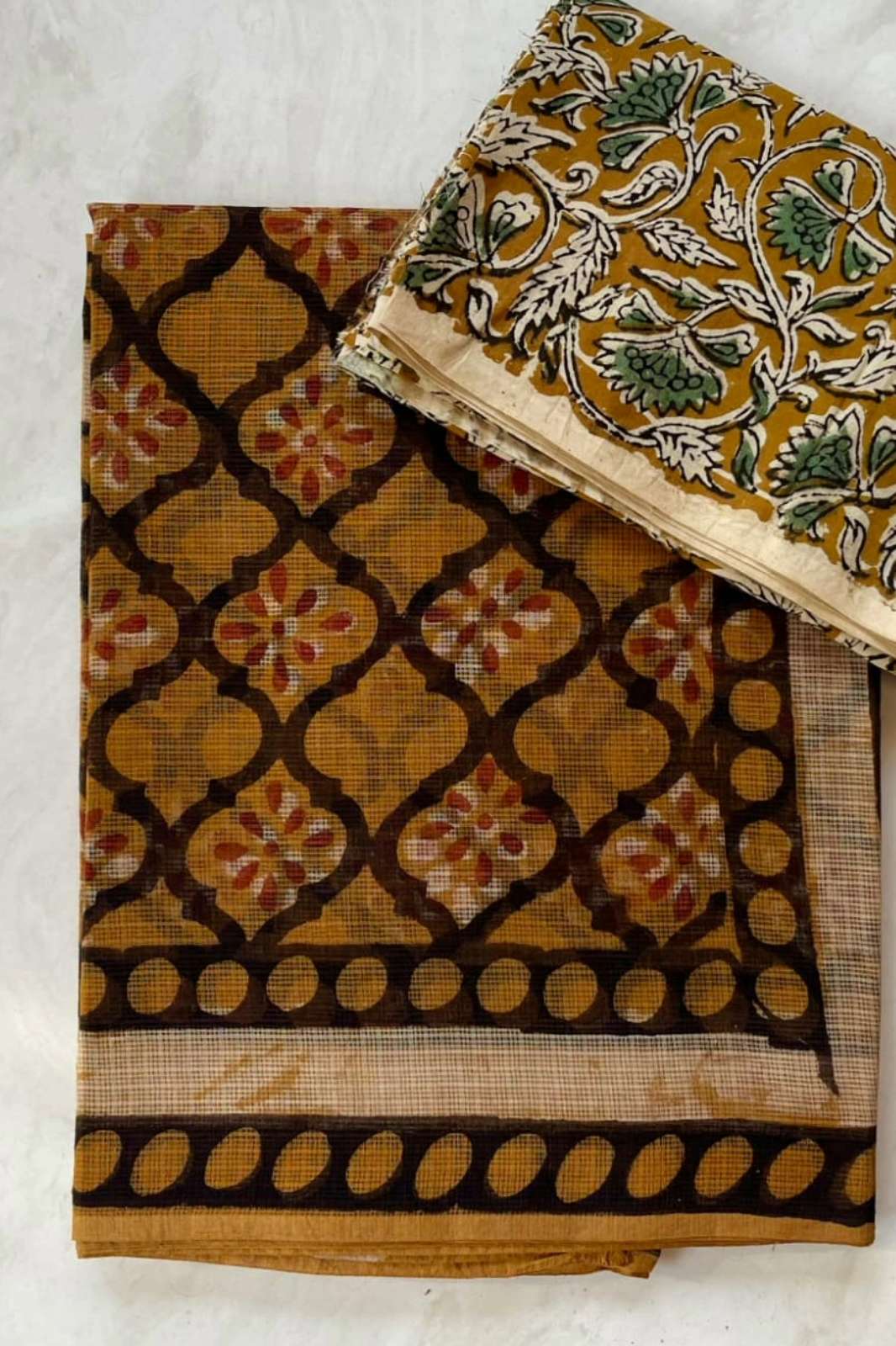 Shri Balaji Emporium RF 19439 Hand Block Printed Kota Doriya Sarees