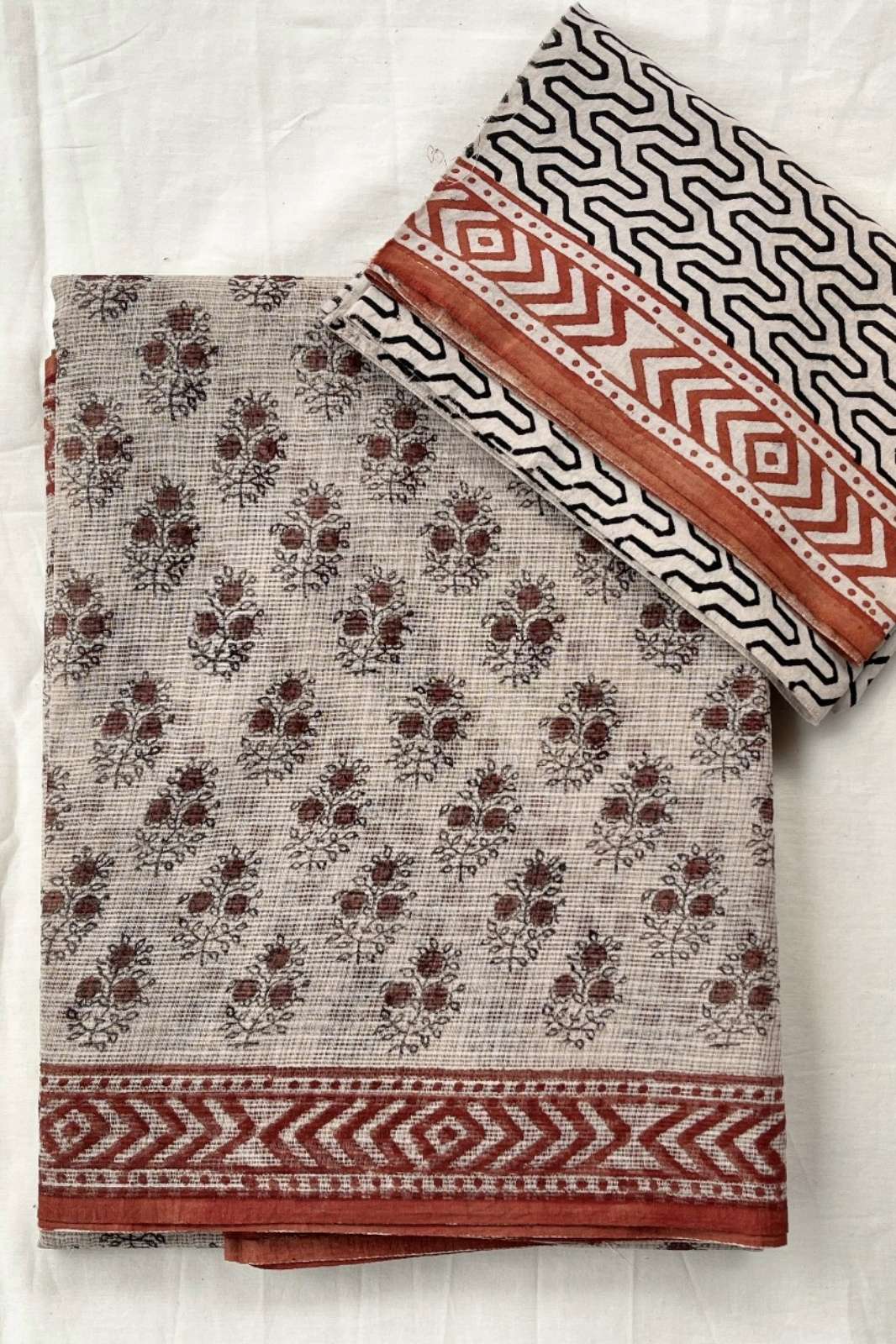 Shri Balaji Emporium RF 19439 Hand Block Printed Kota Doriya Sarees