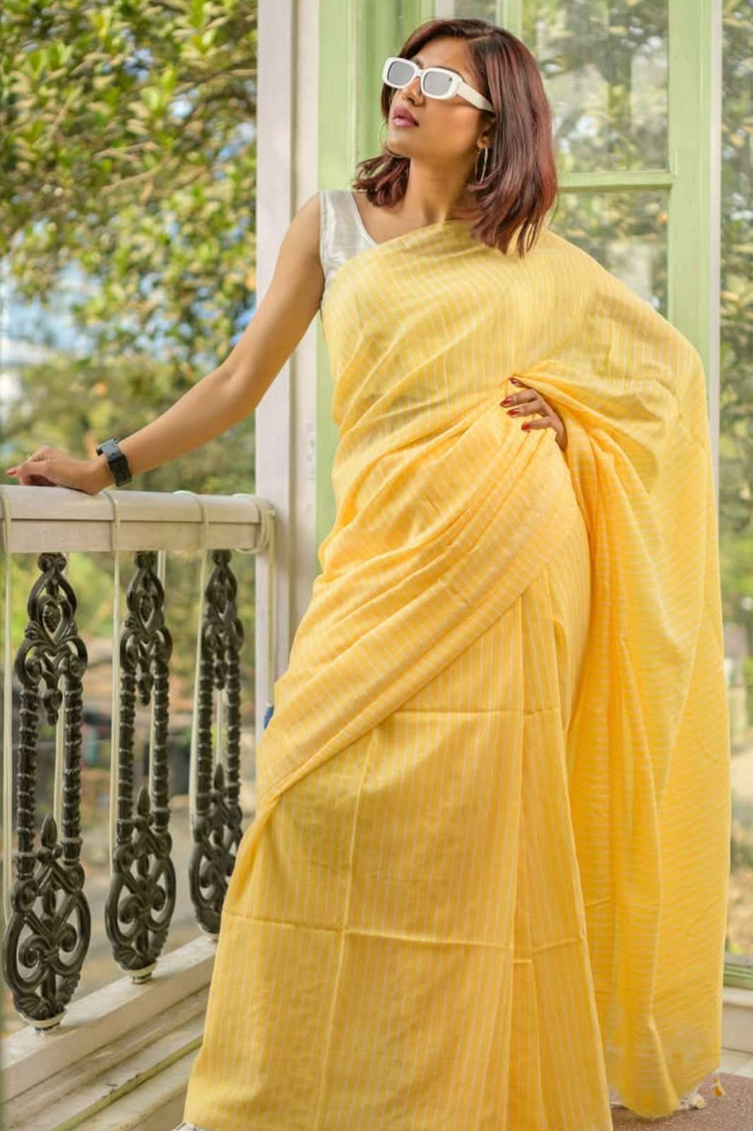 Shri Balaji Emporium RF 19440 Bagru 100% Khadi Saree