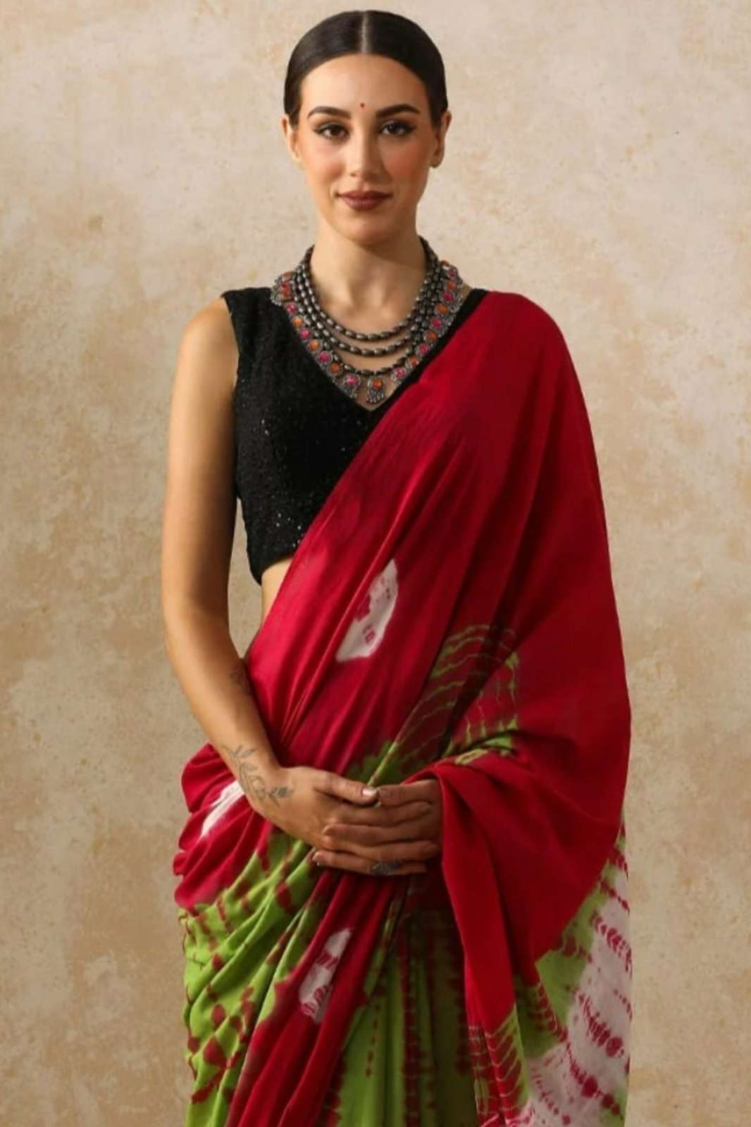 Shri Balaji Emporium RF18418 Bagru Hand Block Printed Pure Cotton Mulmul Saree