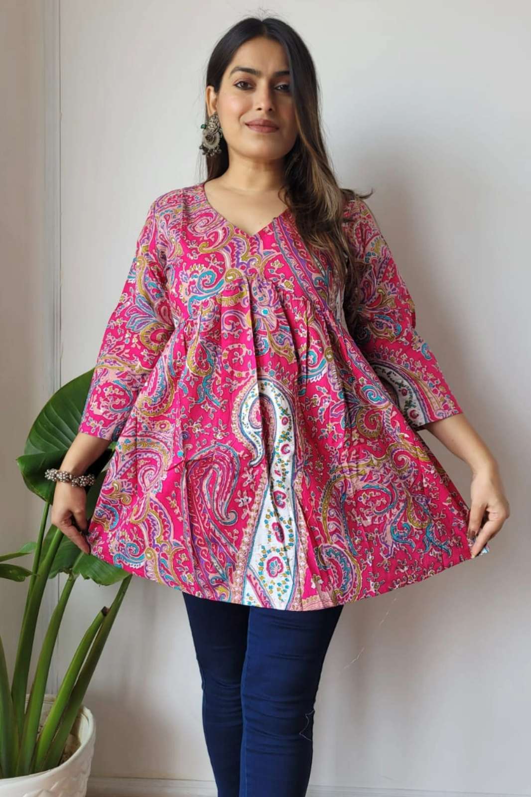 Shri Balaji Emporium RF19154 Ready to Wear Pure Cotton Hand Block Printed Top