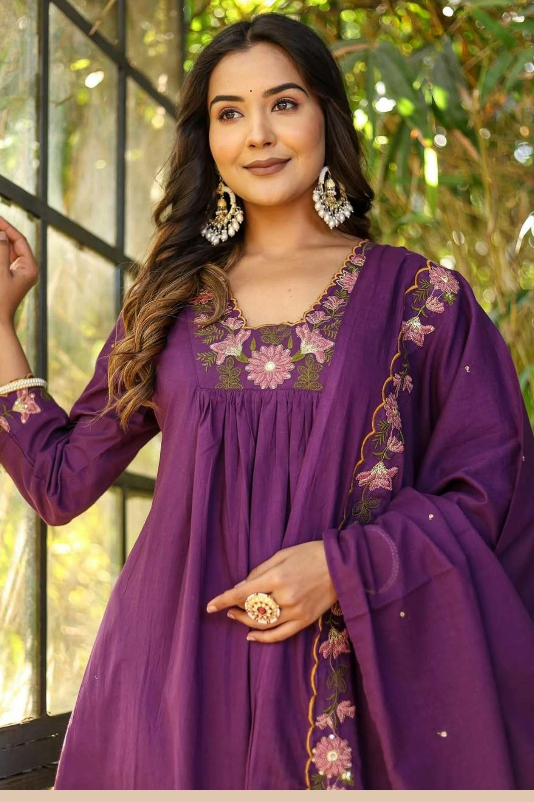 Shri Balaji Emporium Soft Rayon Slub  Anarkali Designer Suit