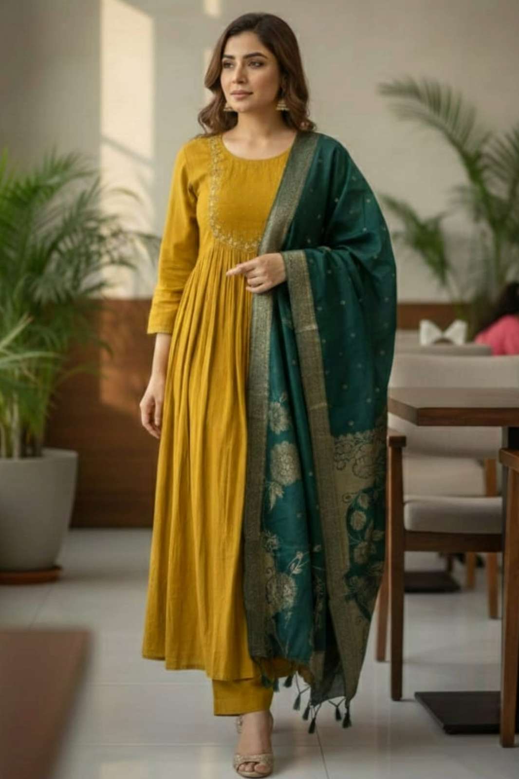 Shri Balaji Emporium TextileD Sahilprints Ready to Wear Handwork mal Chanderi Suit 