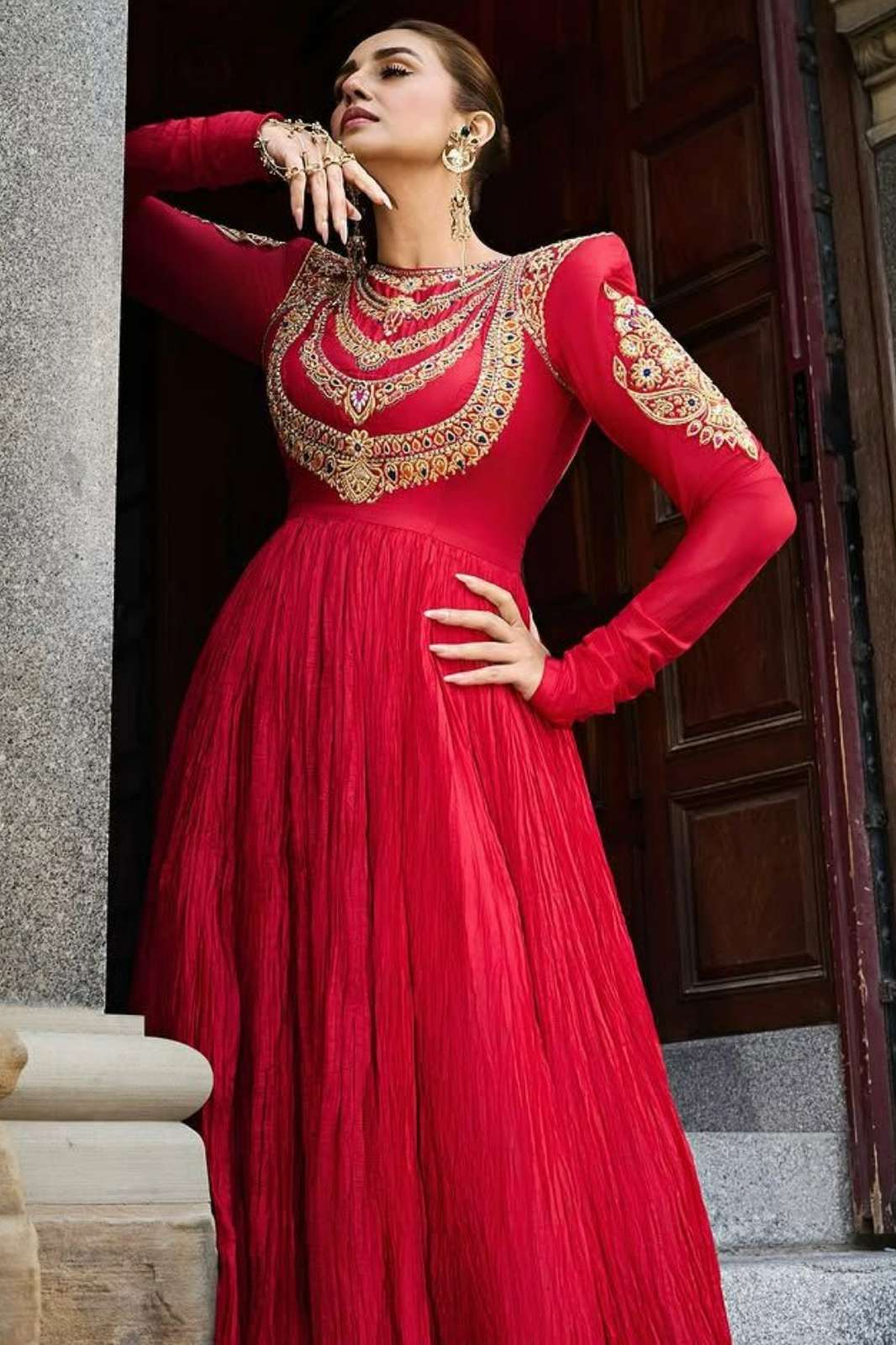 Shri Balaji Emporium VF 224 Premium Crushed Faux Georgette