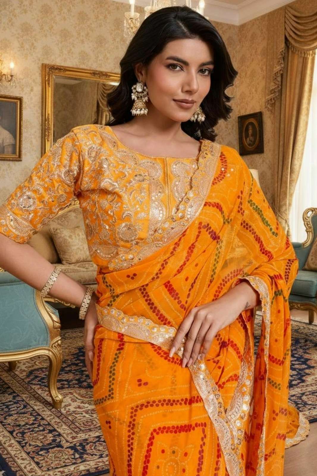 Shri Balaji Emporium Wedding Wear Georgette Saree