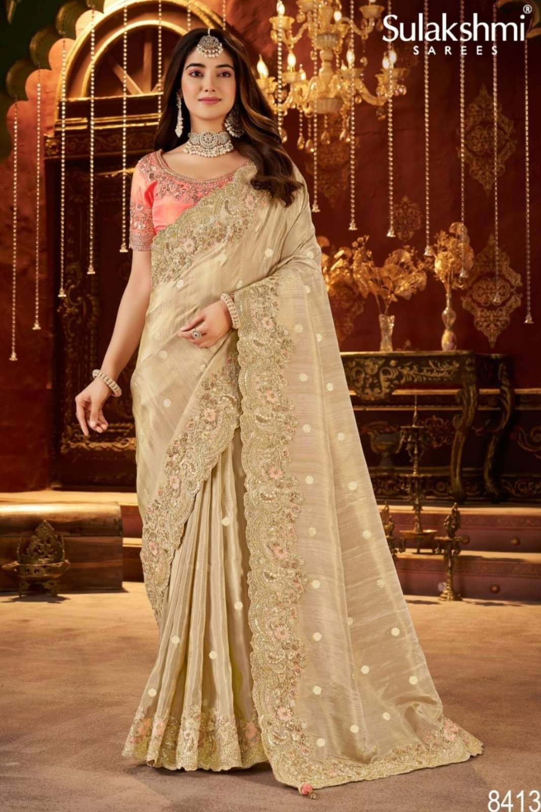 Sulakshmi Bridal Vol 1 8413 TO 8421Pure Viscose Jacquard Tissue Silk Saree