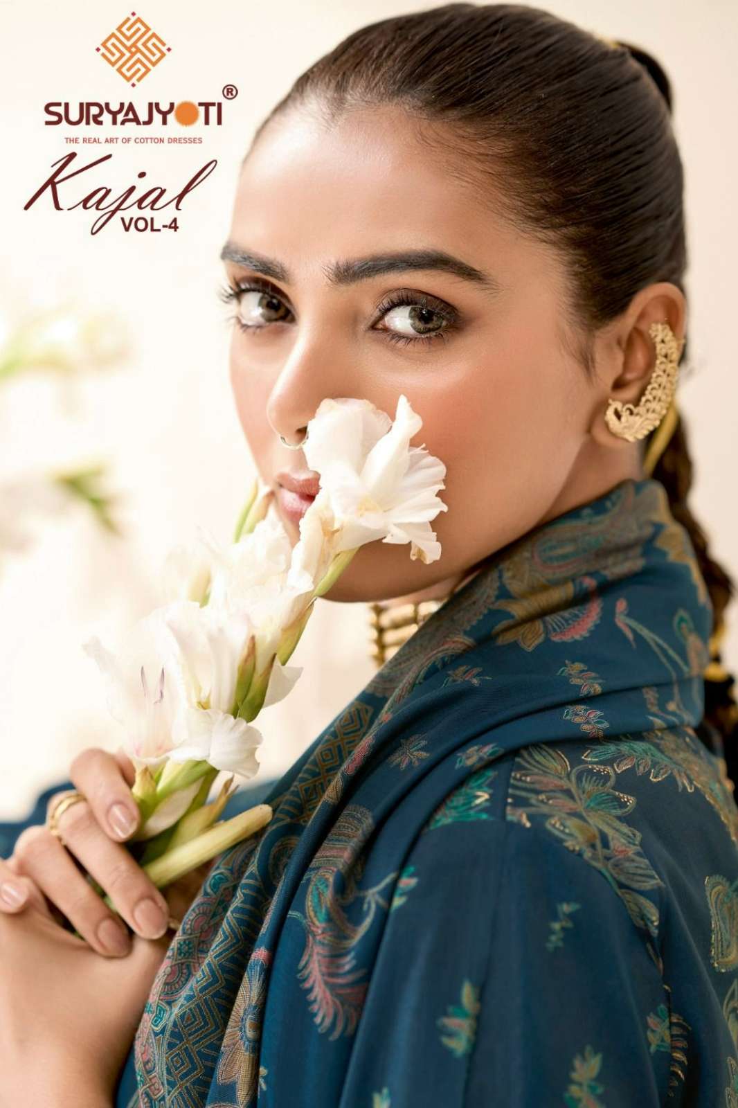 Suryajyoti KAJAL VOL 4 Modal Silk Discharge Print & Embroidery Work Suit