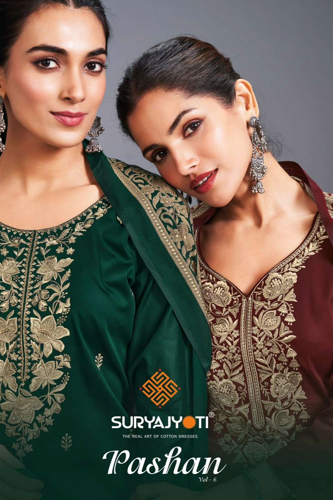 Suryajyoti PASHAN VOL 6 Jaam Satin Embroidery Work Suit