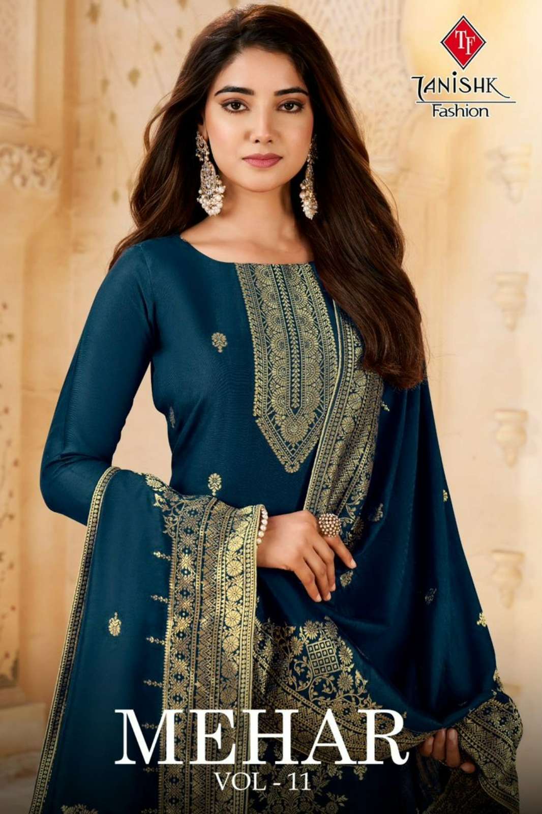 Tanishk Fashion MEHAR 11 Pure Muslin Jaccard Work Suit 