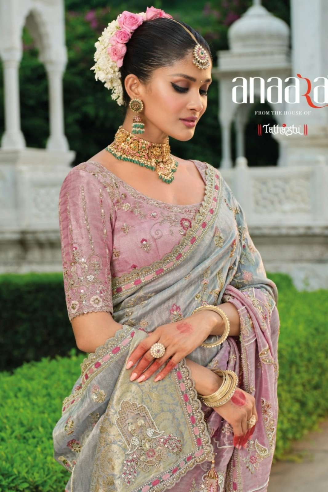 Tathastu Anaara 8100 Series Pure Smooth Zari Silk Wedding Wear Saree
