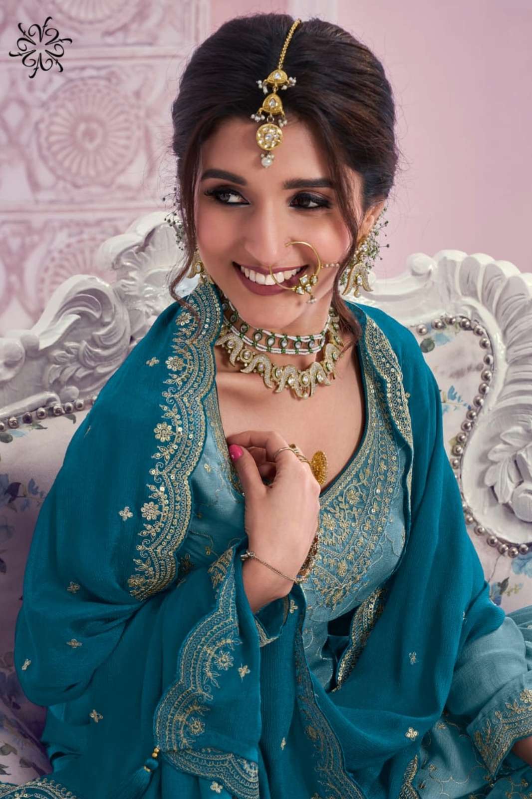   VINAY RANGRASIYA HEAVY EMBROIDERED CHINNON PAKISTANI SUIT FOR WEDDING WEAR