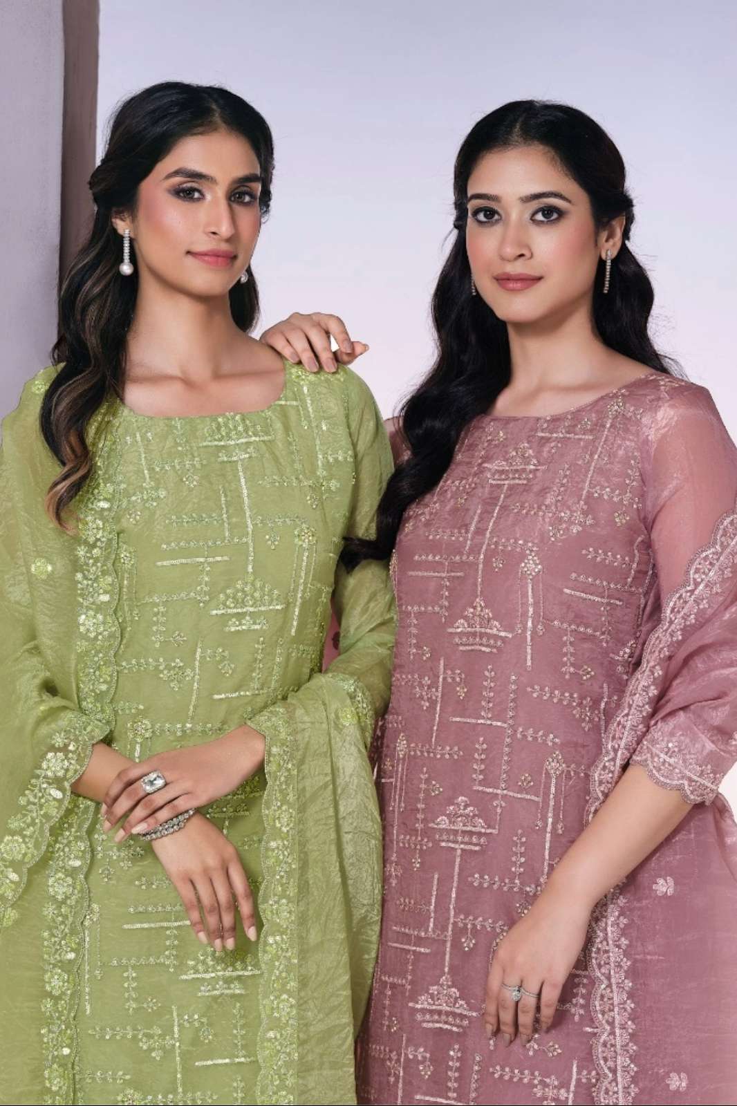 Vipul Clara Vol 2 Dolomite Organza Suit with Zarkan & Hand Embroidery Work