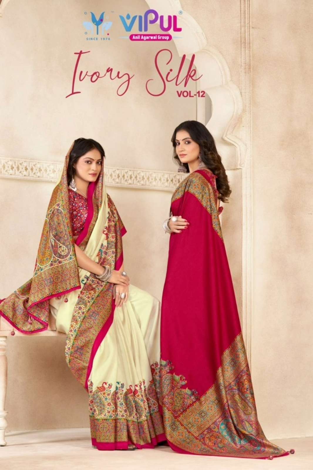 Vipul IVORY VOL 12 92349A TO 92349F Soft Silk Designer Saree