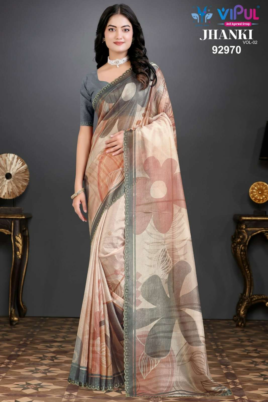 Vipul JHANKI VOL 02 92970 TO 92978 Tissue Organza Saree