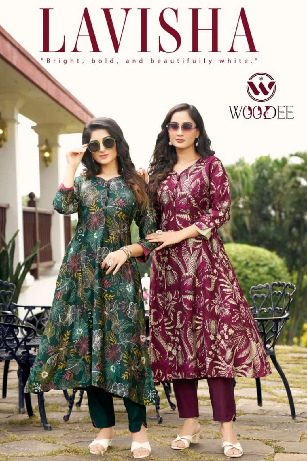 WOODEE LAVISHA Ready to Wear Premium Vatican Foil Printed Co ord Set