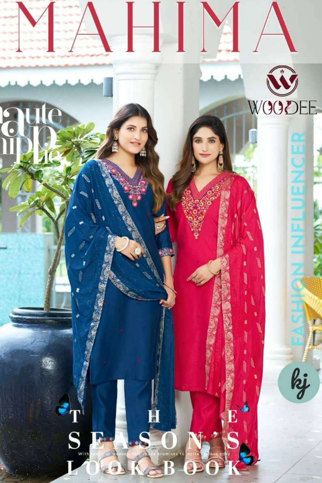 Wooglee MAHIMA Ready to Wear Viscose Gadhwal Handwork Suit