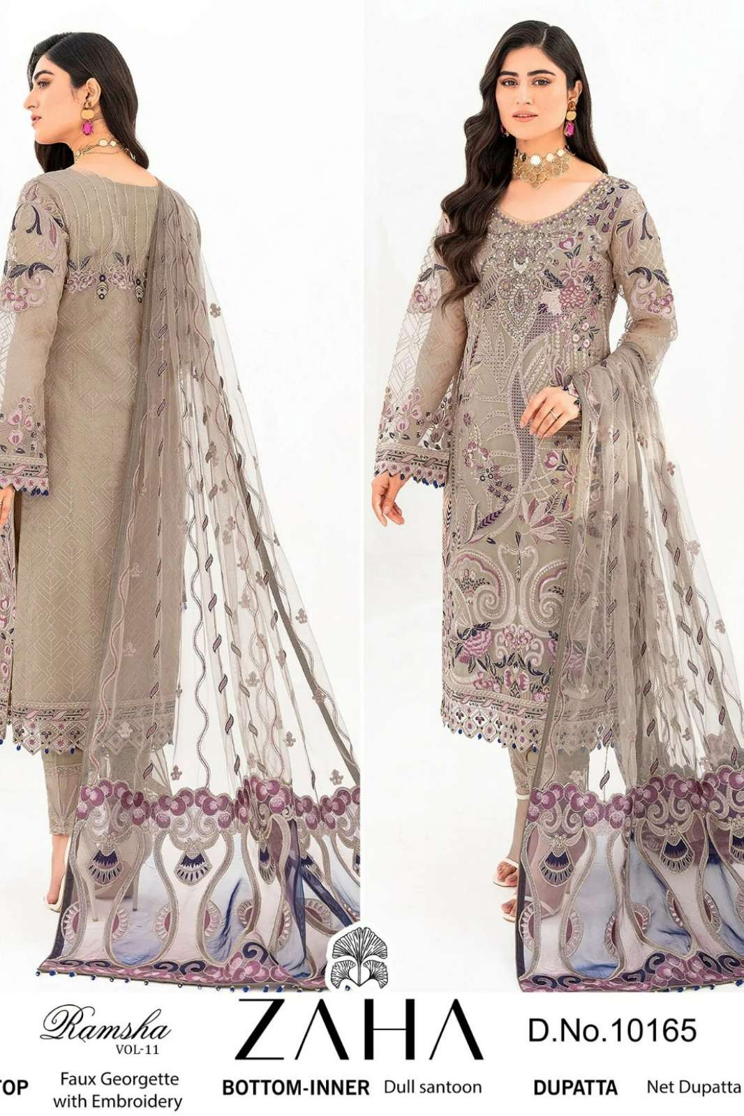 ZAHA RAMSHA VOL 11 10164 10165 10166 GEORGETTE PAKISTANI SUIT
