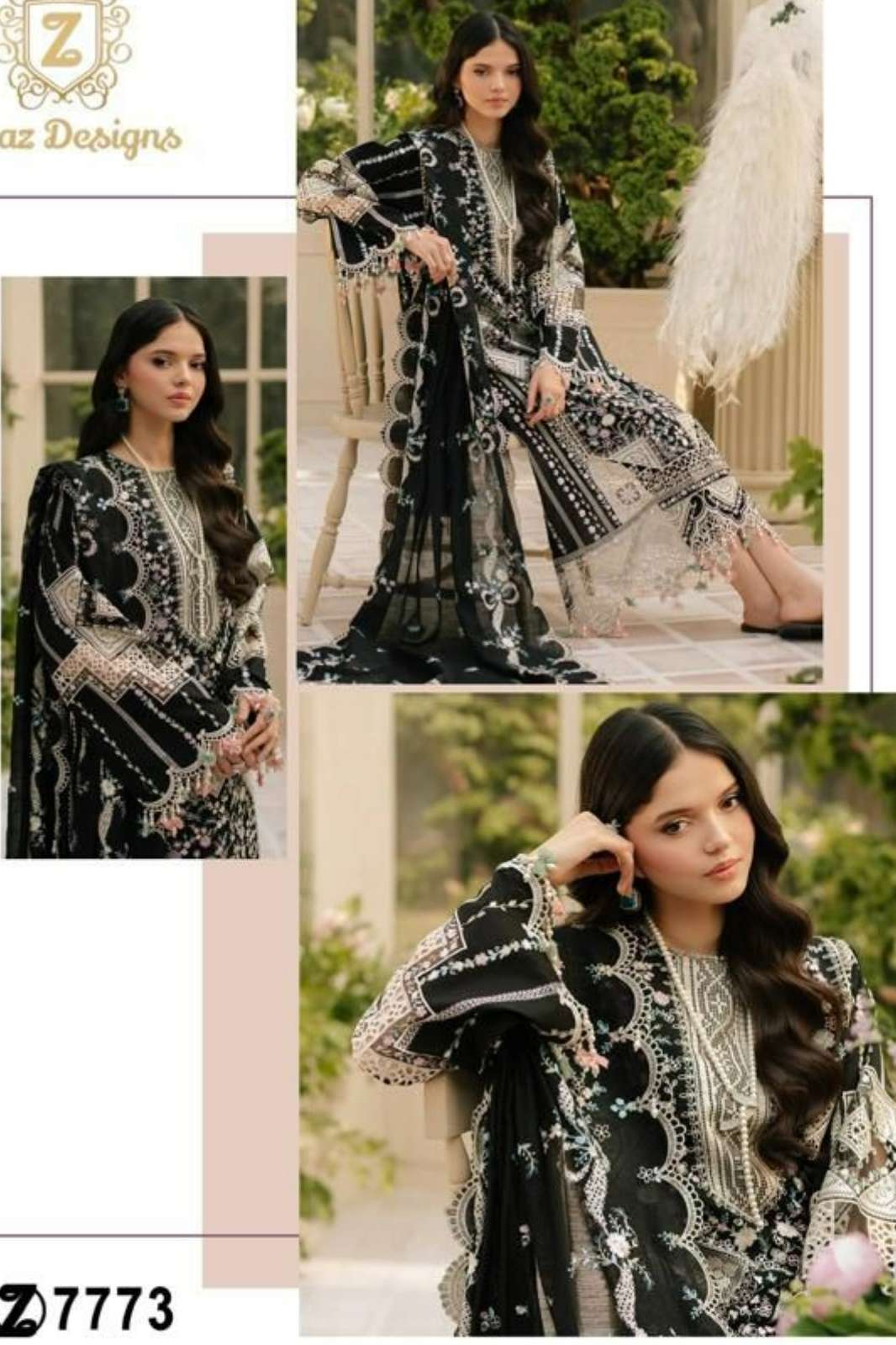 Ziaaz 915 911 909 Cambric Cotton Pakistani Salwar Suit