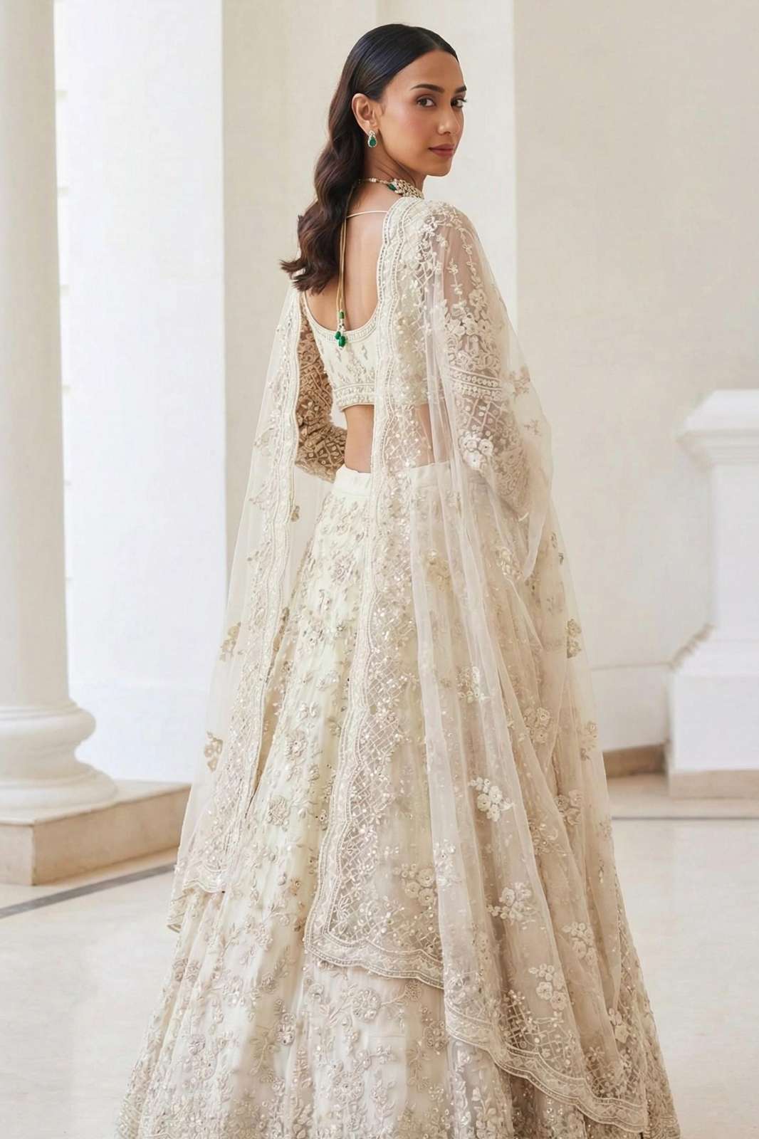 ALIZEH 1083 BEAUTIFUL NET EMBROIDERED LEHENGA FOR WEDDING 
