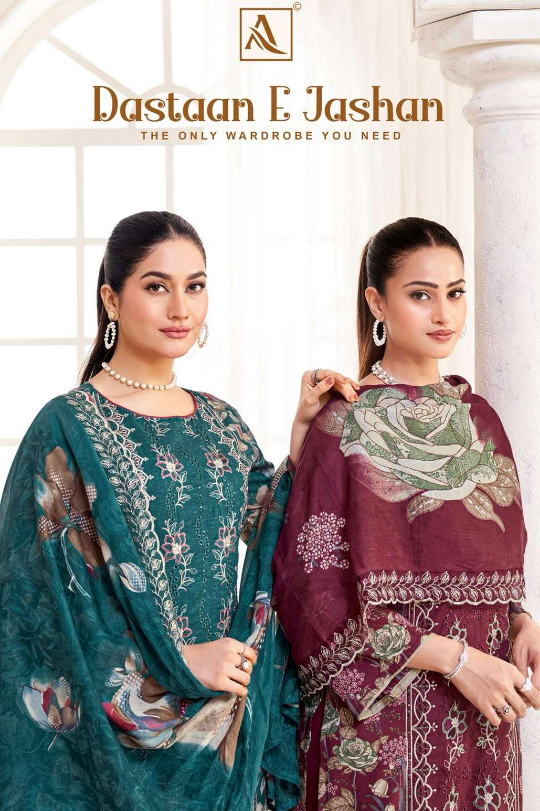 Alok Suit DASTAAN E JASHAN Pure Cambric Cotton Suit with Embroidery Work