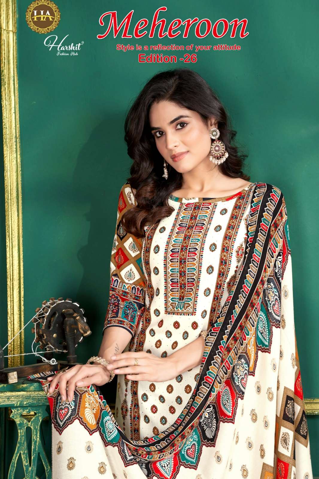 Alok Suit MEHEROON 26 Pure Viscose Rayon Suit with HandWork
