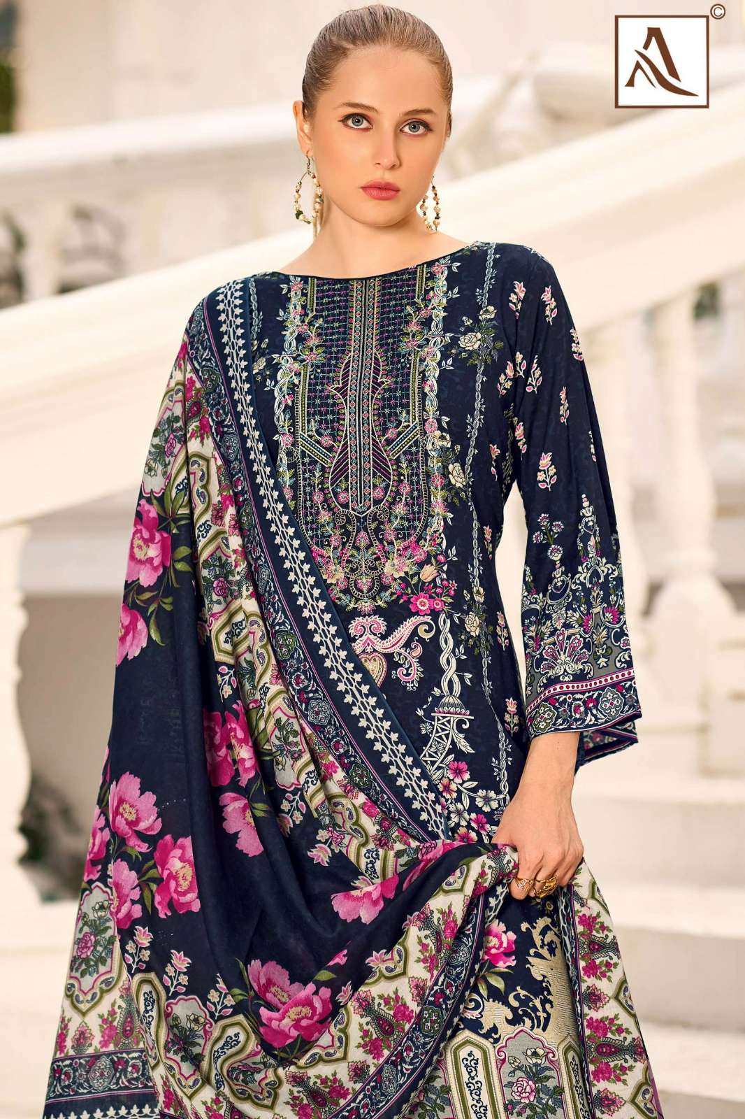 Alok Suit MEHWISH Viscose Reyon Print Embroidery Work Suit 