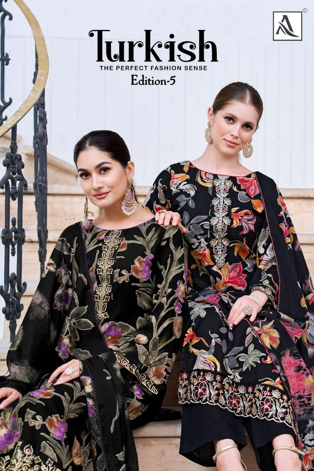 Alok Suit TURKISH 5 Pure Viscose Rayon Suit with Embroidery Work