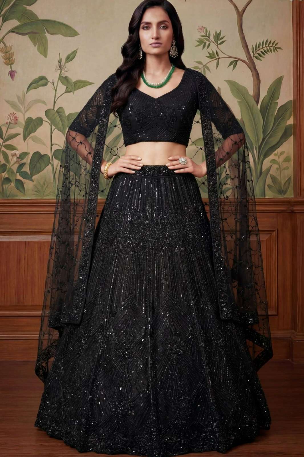 Anjani Arts 2954 Beautiful Net Embroidered Wedding Wear Lehenga Choli