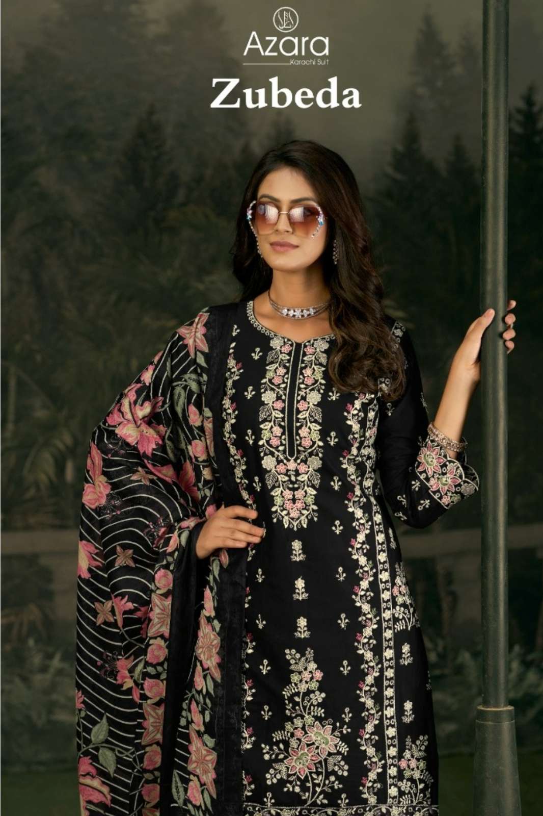 Azara ZUBEDA Pure Lawn Cotton Embroidered Pakistani Suit 