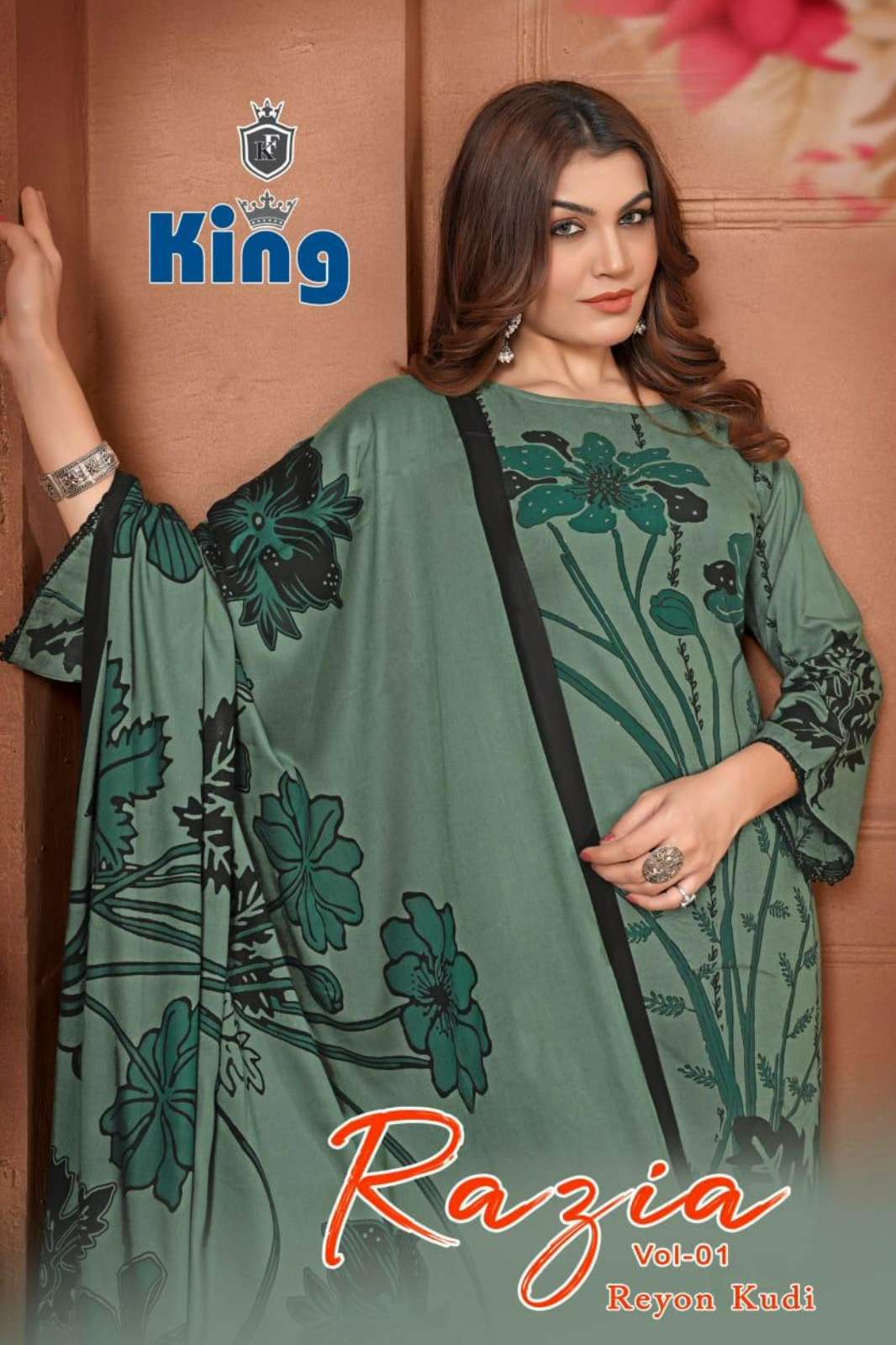 Balaji Emporium KING RAZIA VOL 1 Rayon FoiI Printed suit 