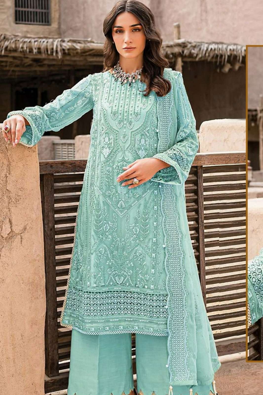 BILQIS B 12 A TO D ORGANZA EMBROIDERY & STONE WORK PAKISTANI SUIT