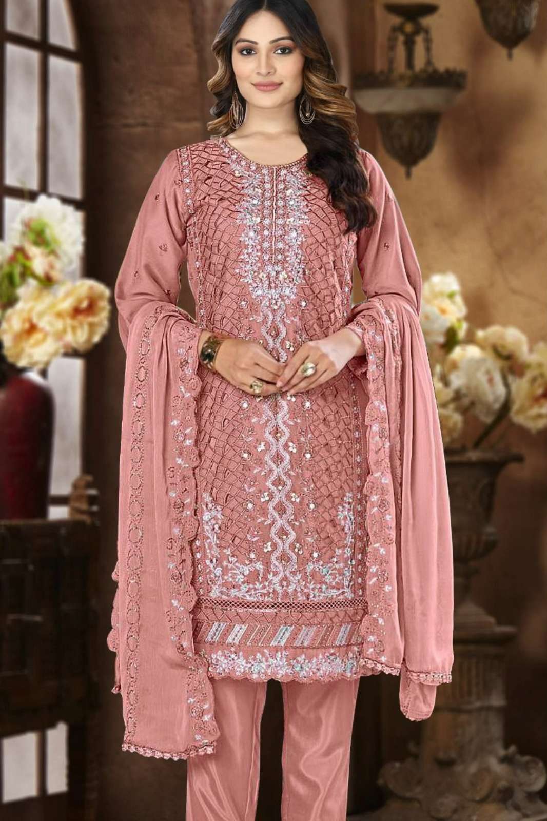 BILQIS B 213 A TO D CHIFFON EMBROIDERED & HANDWORK PAKISTANI SUIT 