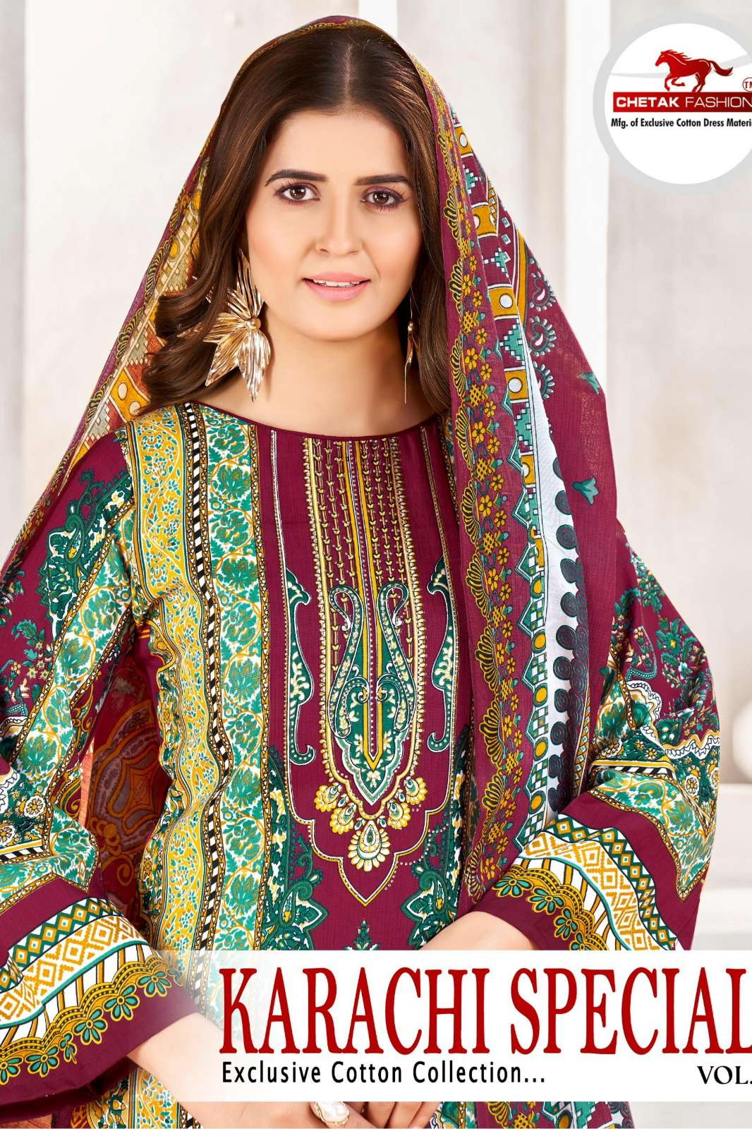 Chetak fashion  KARACHI SPECIAL VOL 4 Swarovski Work Pure Cotton Pakistani Suit