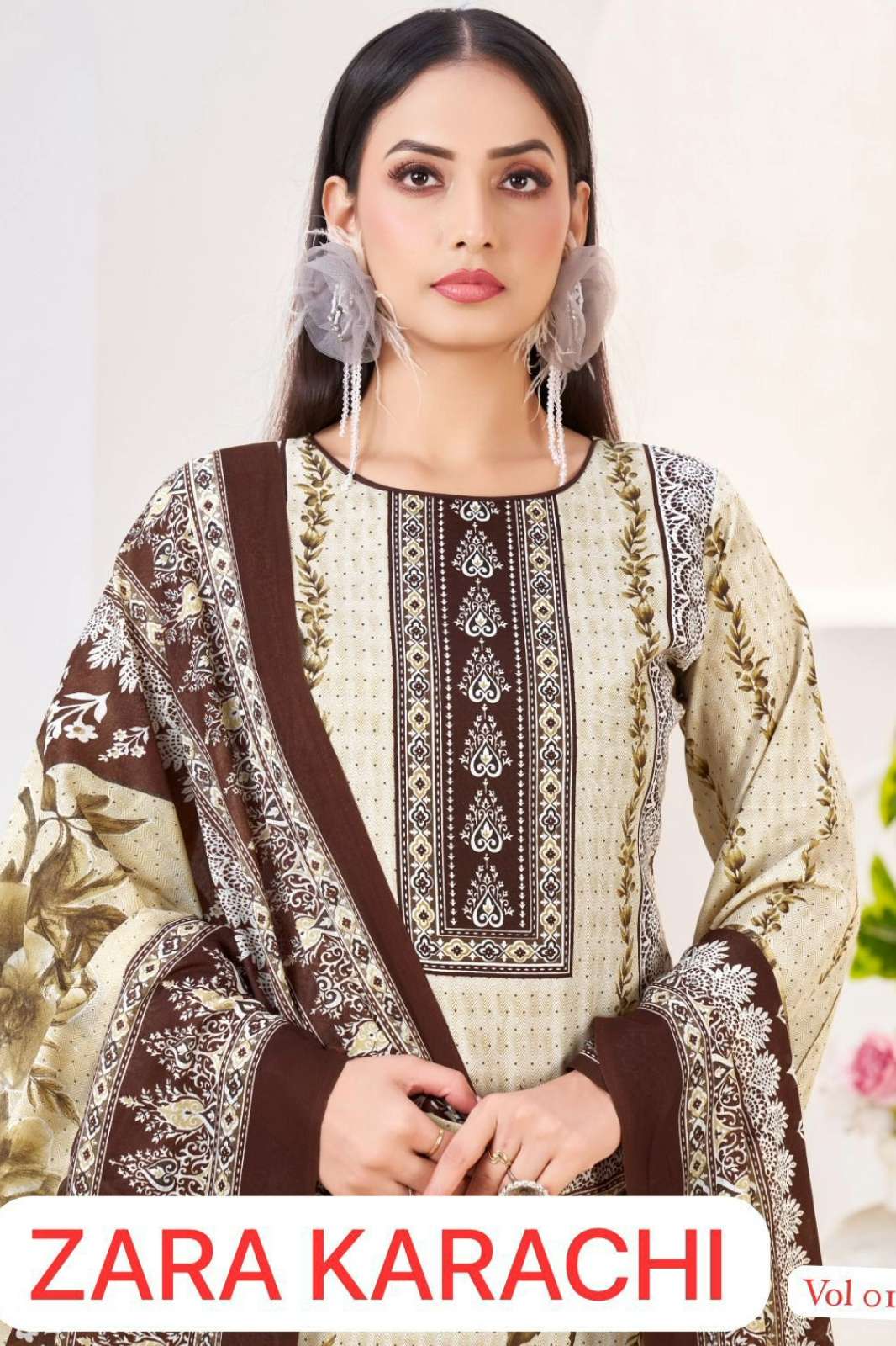 Chetak fashion ZARA KARACHI VOL 1 Swarovski Work Pure Cotton Pakistani Suit