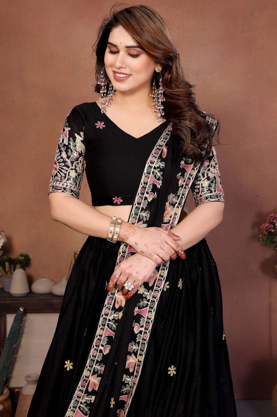 Crazycloths Akimia Star Georgette Designer Lehenga Choli with Dupatta