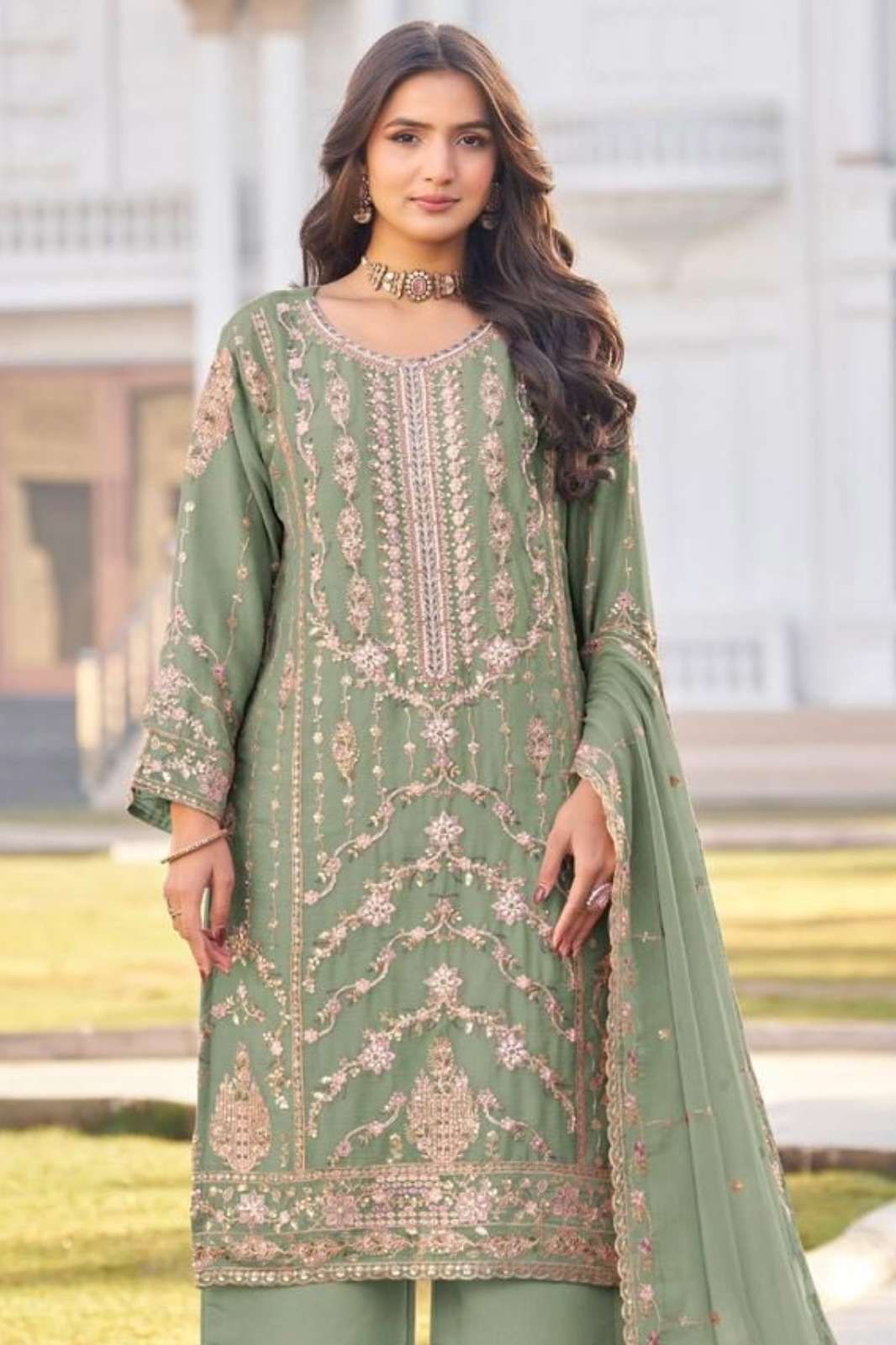 DEEPSY 2281 STUNNING CHIFFON KAHTLI & HAND EMBROIDERED SUIT FOR WEDDING
