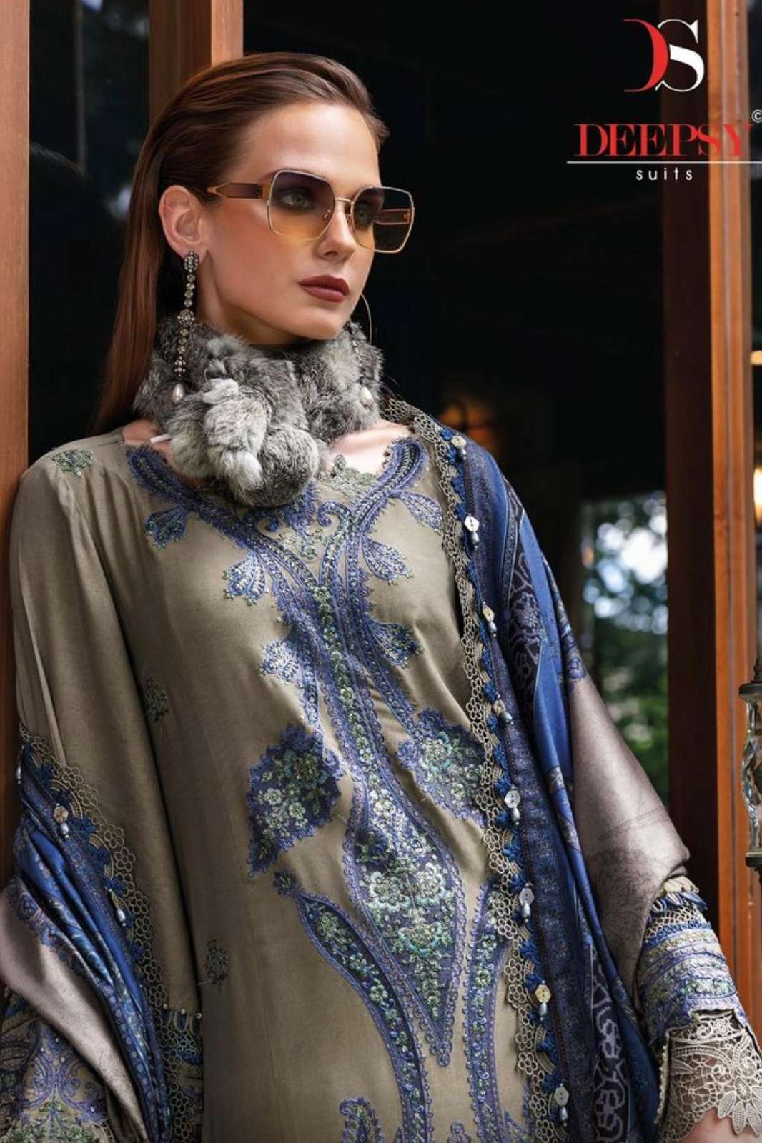 DEEPSY MARIA B BEAUTIFUL VISCOSE RAYON SELF EMBROIDERED SUIT  