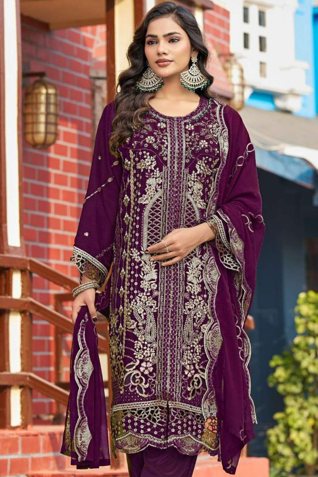 DEEPSY SUITS 2285 Chiffon Embroidery & Khatli Work Pakistani Suit