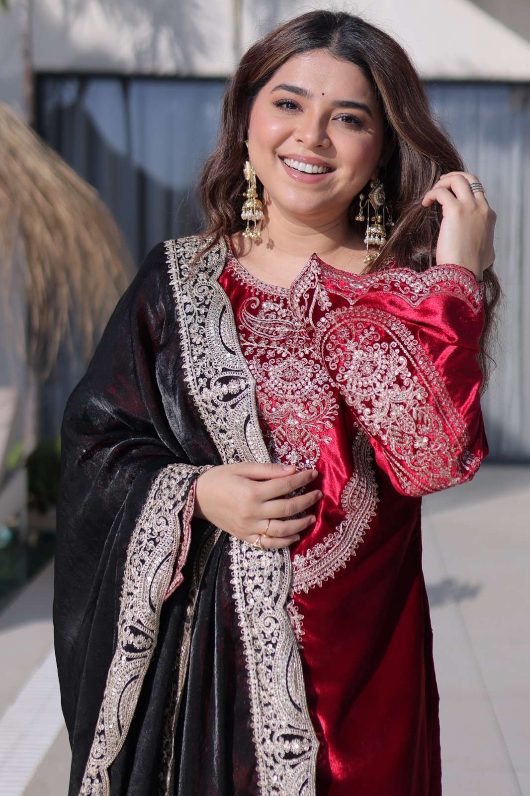 Fashionbazar365 KA 1221 Ice Velvet Kurta Pant with Dupatta 