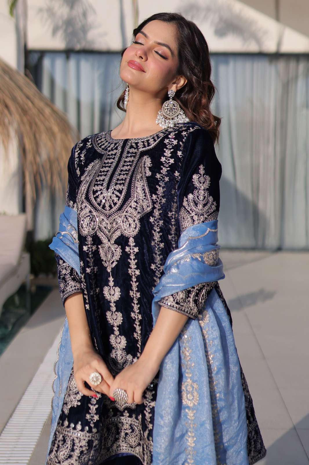 Fashionbazar365 KA 1228 9000 Velvet Readymade Three Pcs Set