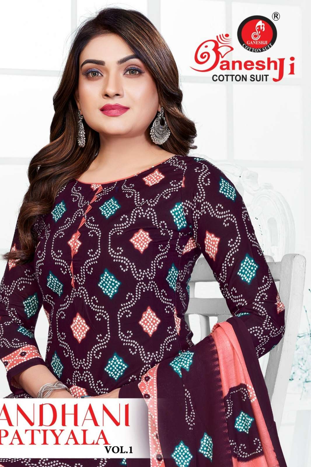 Ganeshji Bandhani Patiyala Vol 1 Beautiful Printed Pure Cotton Suits 
