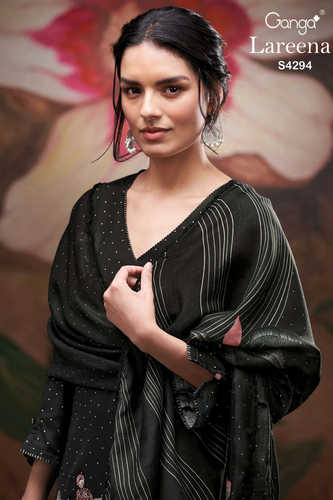 GANGA LAREENA S4294 PREMIUM COTTON SATIN EMBROIDERED SUIT 