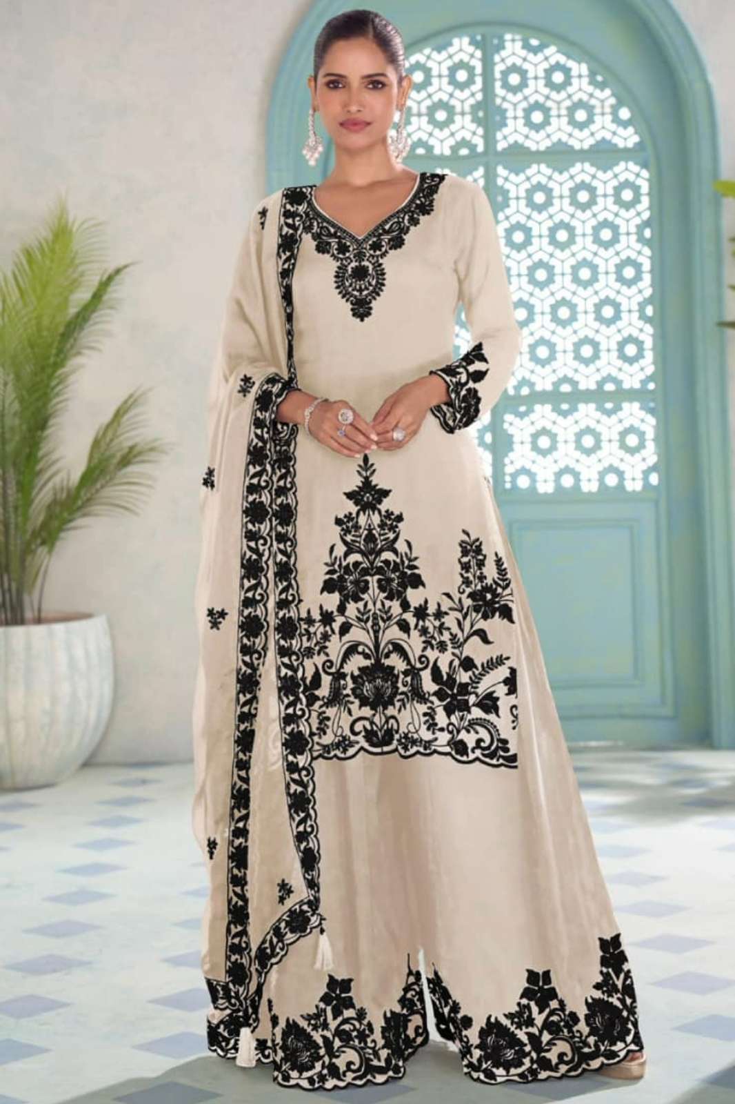 Gulkayra MEHER Ready to Wear Embroidery Work Real Chinon Suit