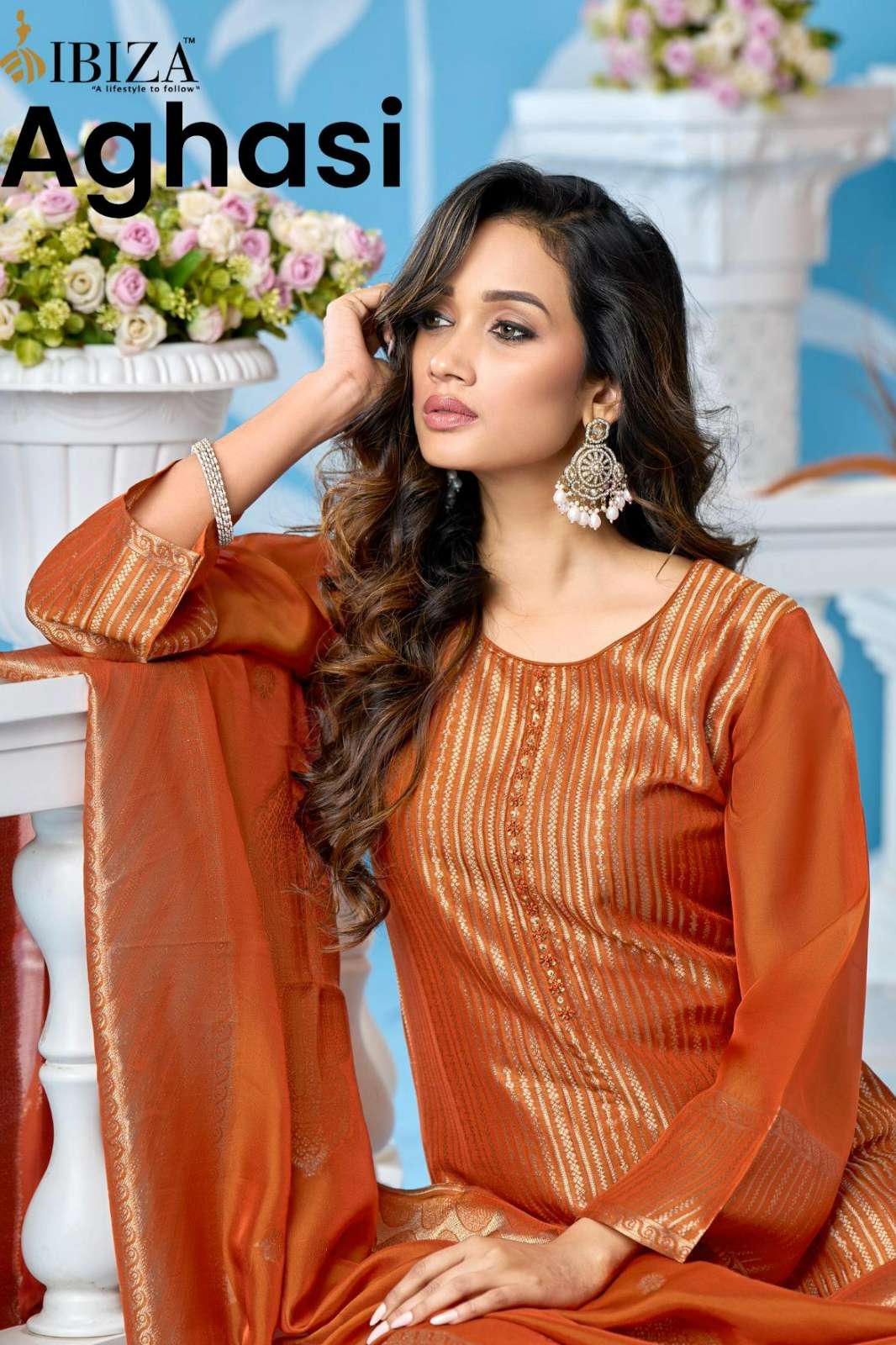 Ibiza AGHASI Pure Banglory Silk Jacquard & Hand Work Pakistani Suit